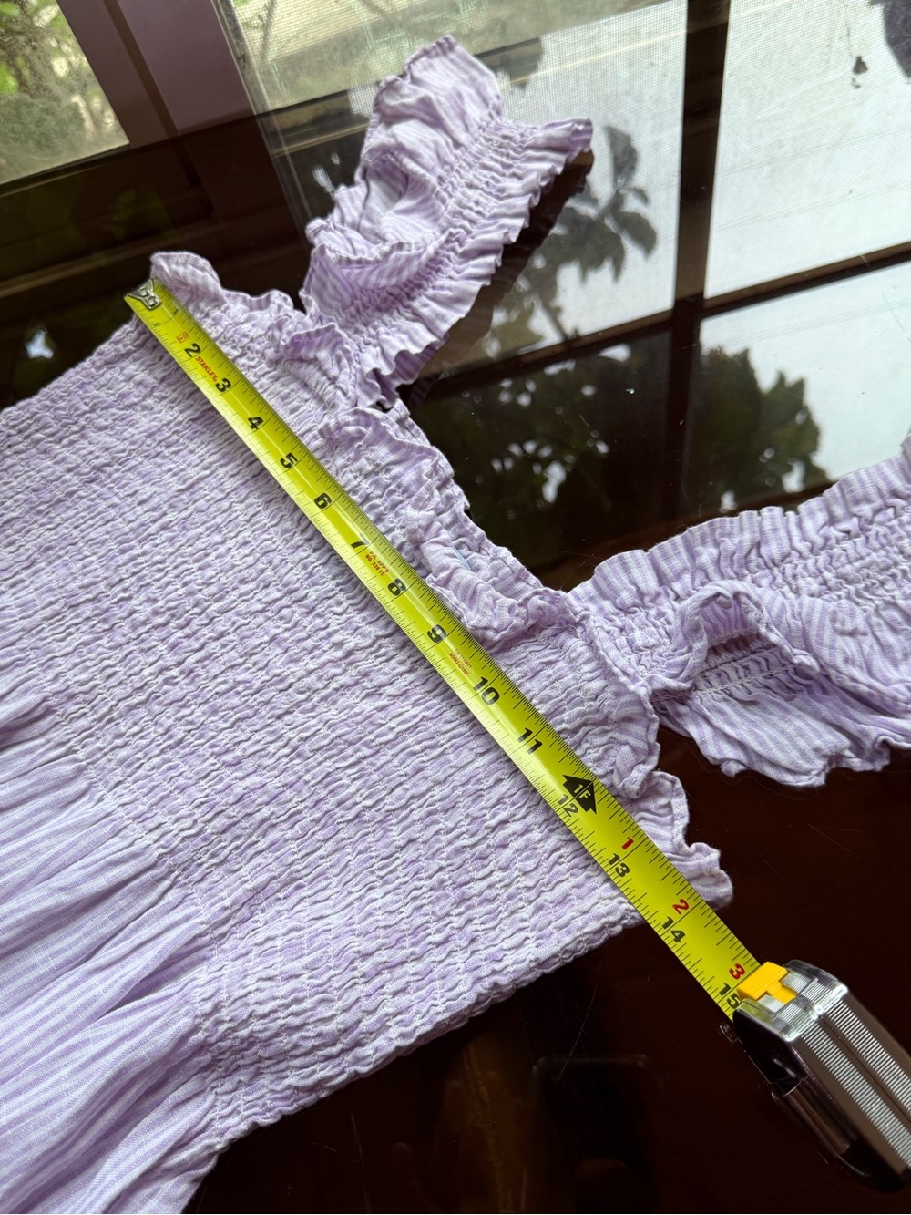 100% Linen Hill House Lavender Smocked Tiered Maxi Nap Dress - Picture 6 of 10